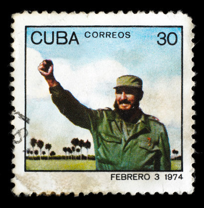 Post stamp with Fidel Castro, via Getty Images