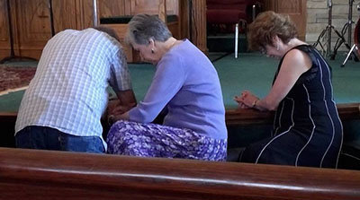 Members of the church gather to pray for missions. CBTS/Special