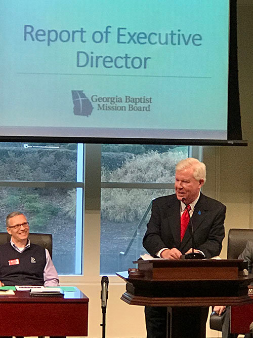 Georgia Baptist Mission Board Executive Director J. Robert White expresses appreciation for Georgia Baptists giving through state and national missions offerings. JOE WESTBURY/Index