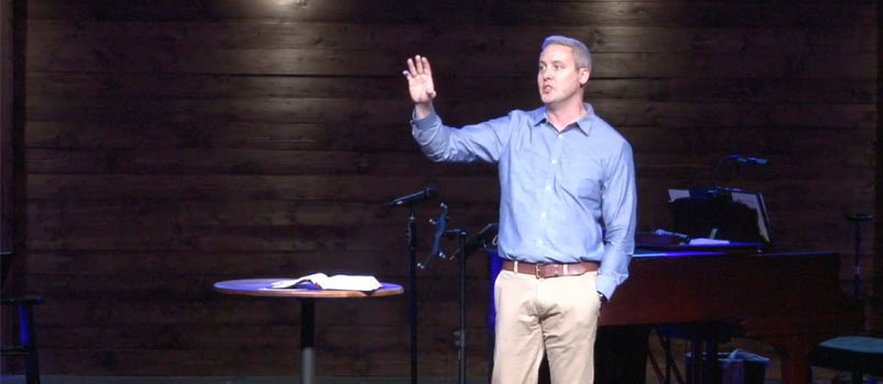 Levi Skipper, pastor of Concord Baptist Church in Clermont, preaches on a recent Sunday. 