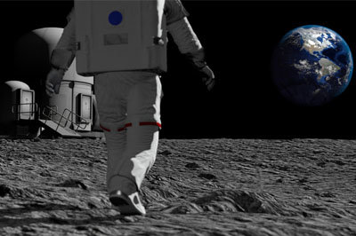 Apollo 11 artist rendition on the moon