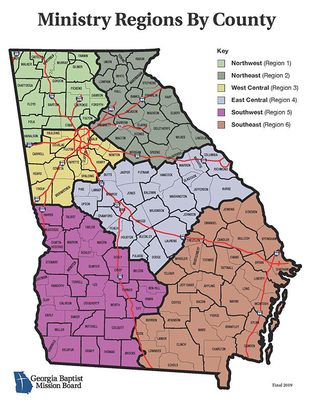 Georgia Baptist Ministry Regions