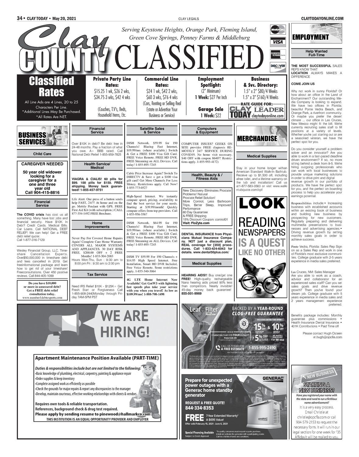 What is classified ads section in newspaper?