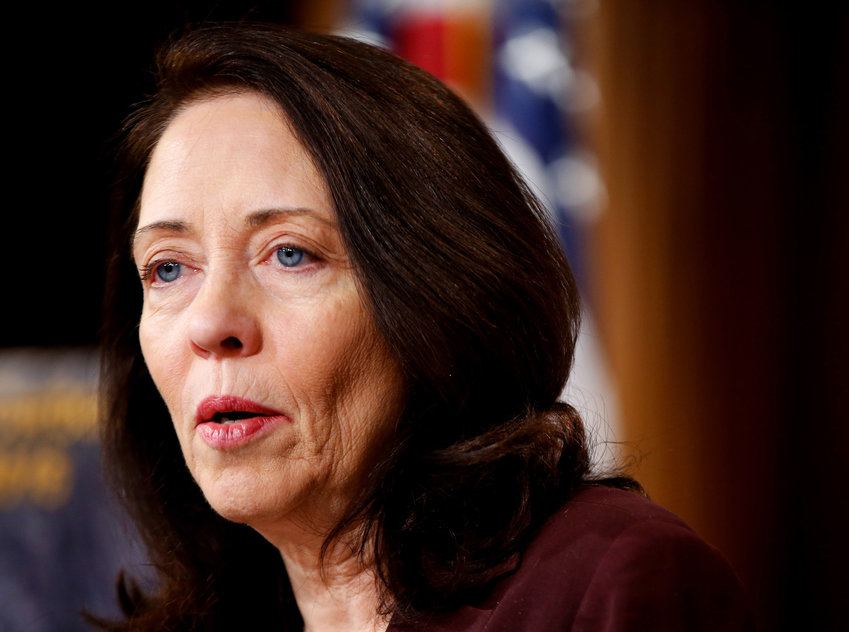 In this March 25, 2015 file photo, Sen. Maria Cantwell, D-Wash. speaks during a news conference on Capitol Hill in Washington.&nbsp;