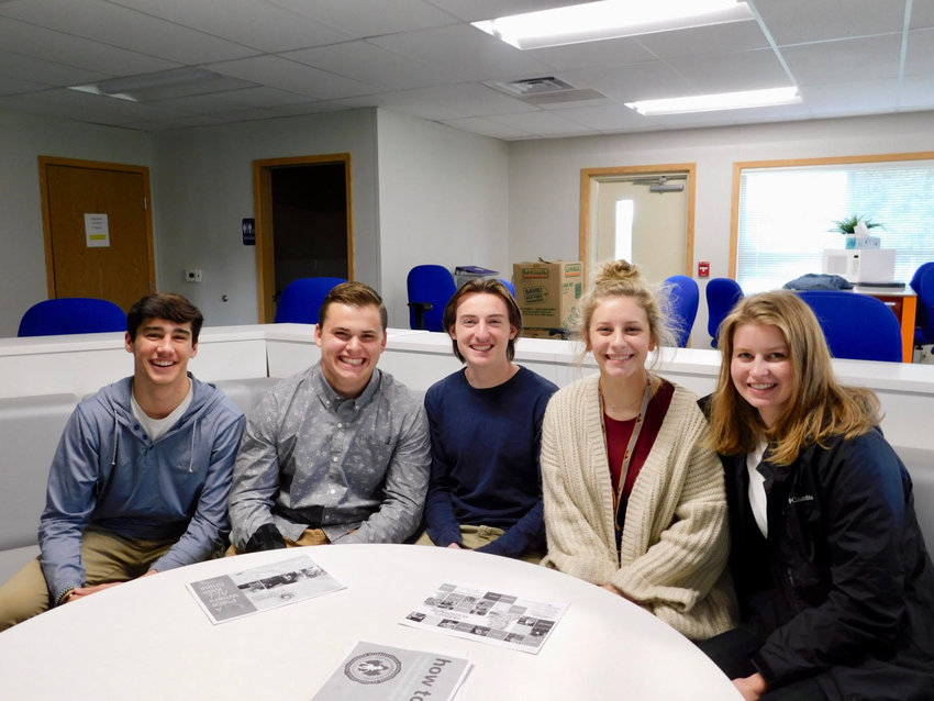 A team of Ridgefield Center for Advanced Professional Studies students created a design for an inclusive playground. Left to right: Nathan Neil, Hunter Abrams, Ethan Barnette, Brooke Weese and Aida Sinks.&nbsp;
