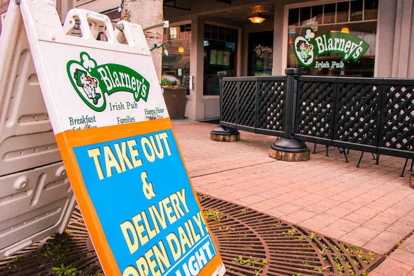 Take out and delivery are open daily at O&rsquo;Blarney&rsquo;s in Centralia seen Tuesday.