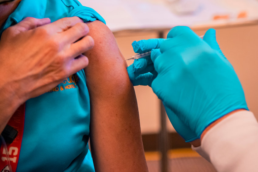 Moderna vaccines are distributed at the Chehalis Tribal Clinic on Tuesday in Oakville.