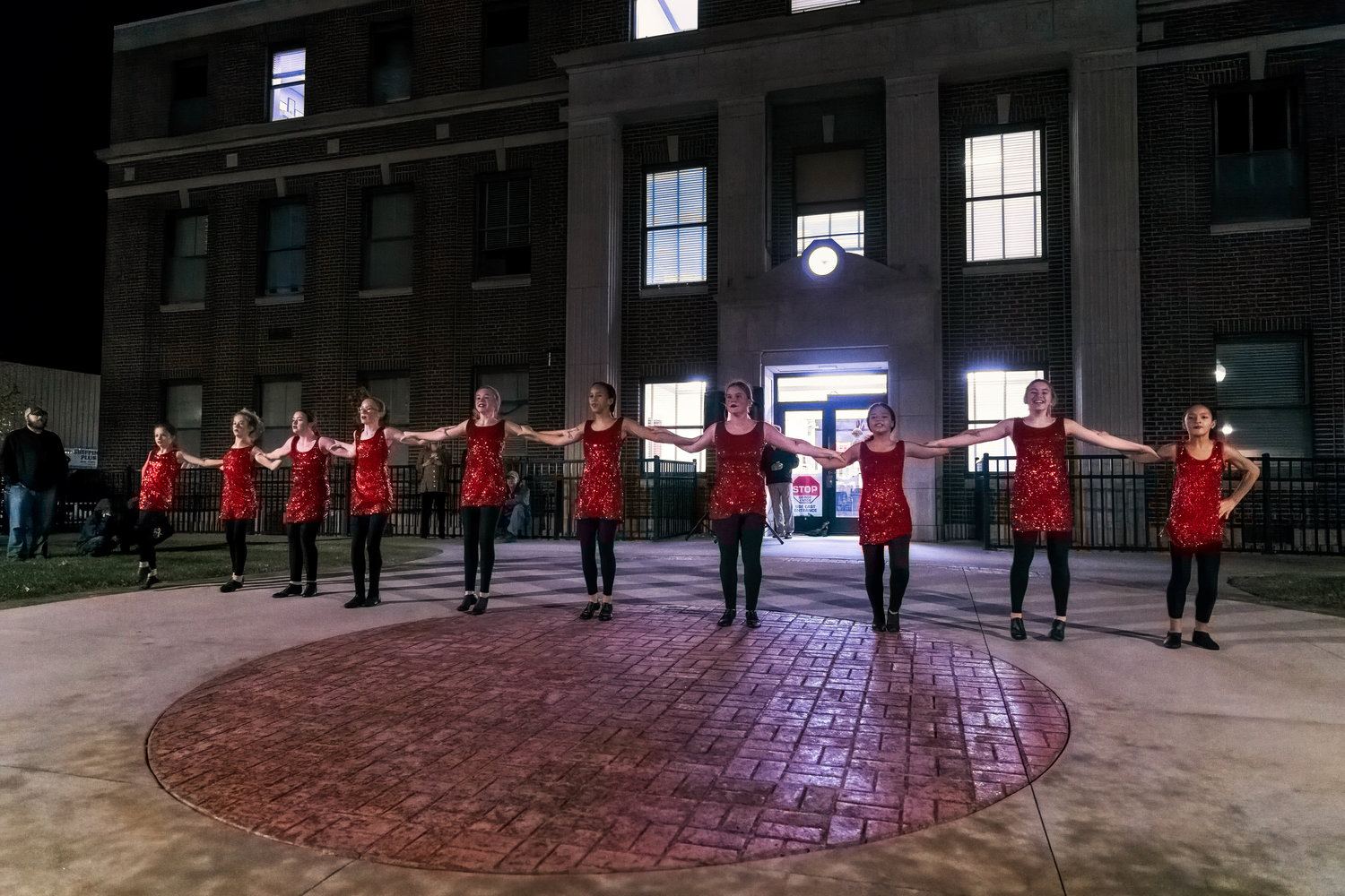 Janet’s Dance Studio dancers give a holiday performance during the lighting ceremony.
