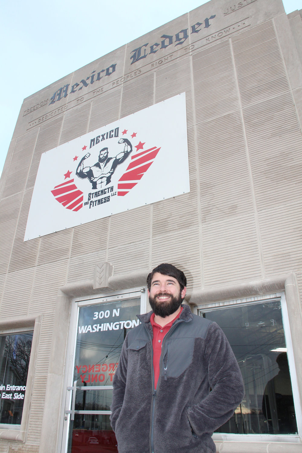 Gib Graham stands outside Mexico Strenth and Fitness. [Nathan Lilley Photo]