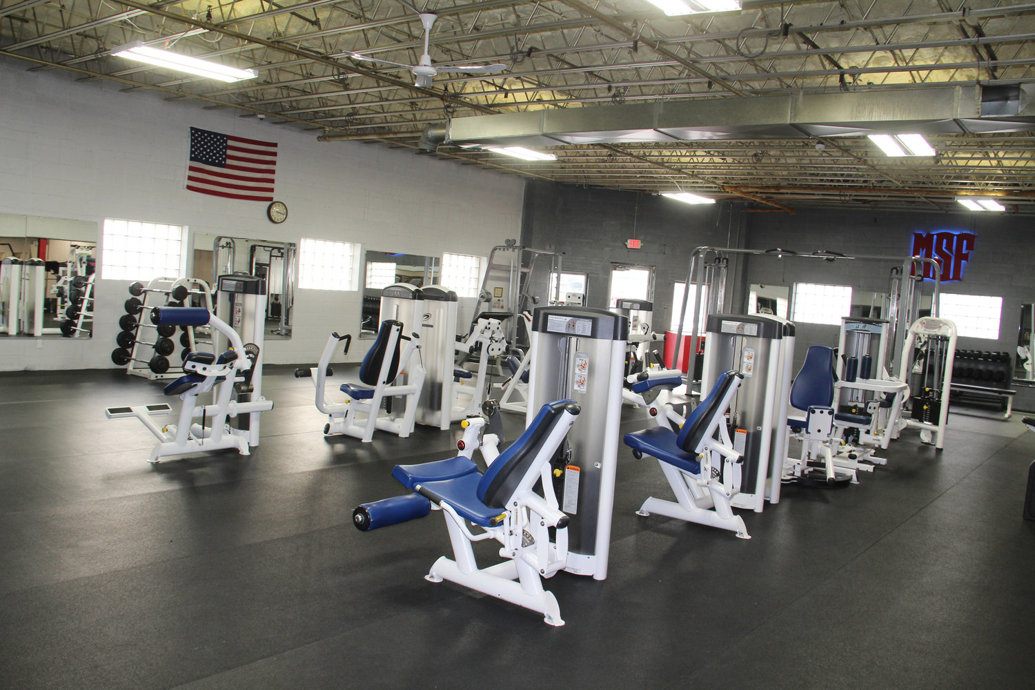 New workout equipment lines the main room at Mexico Strength and Fitness, where Ledger employees once worked.