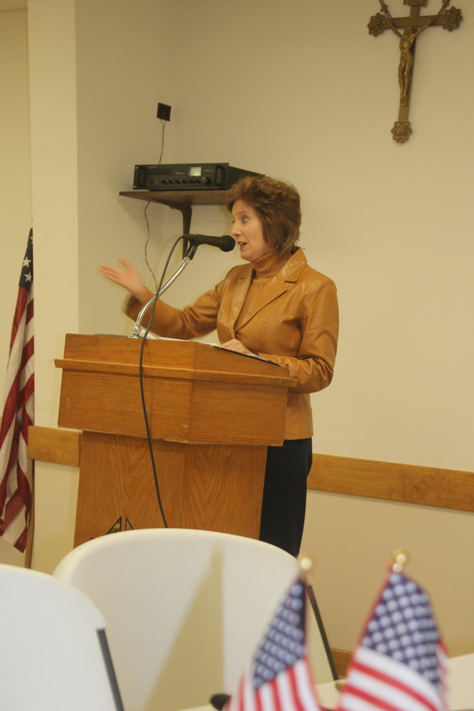 Missouri Congresswoman Vicky Hartzler discussed the major issues in Washington and how the issues affect local farmers during the Farm Bureau Banquet held on Thursday, Jan. 6. [Miranda Holman Photo]